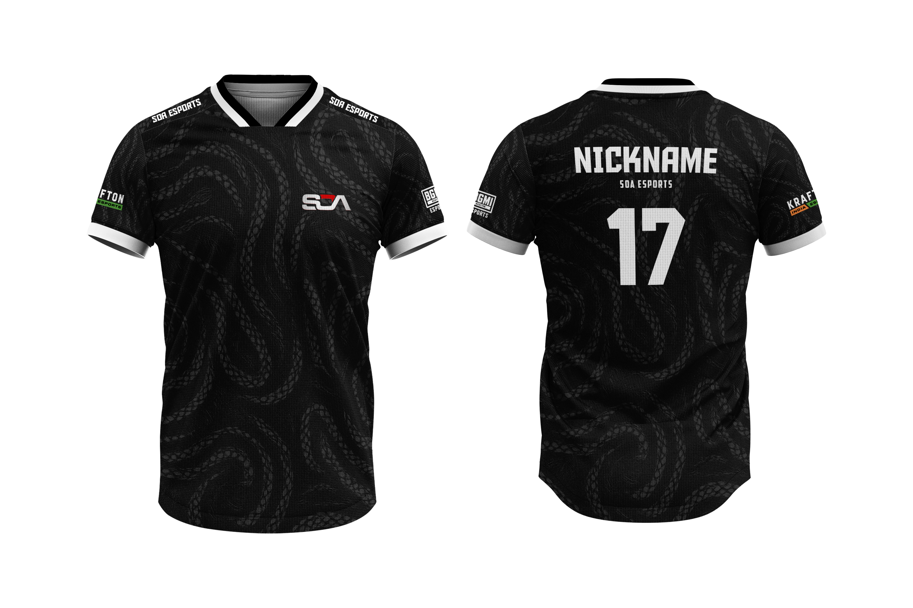 SOA Esports Official BGIS Esports Jersey 2025, Black Edition