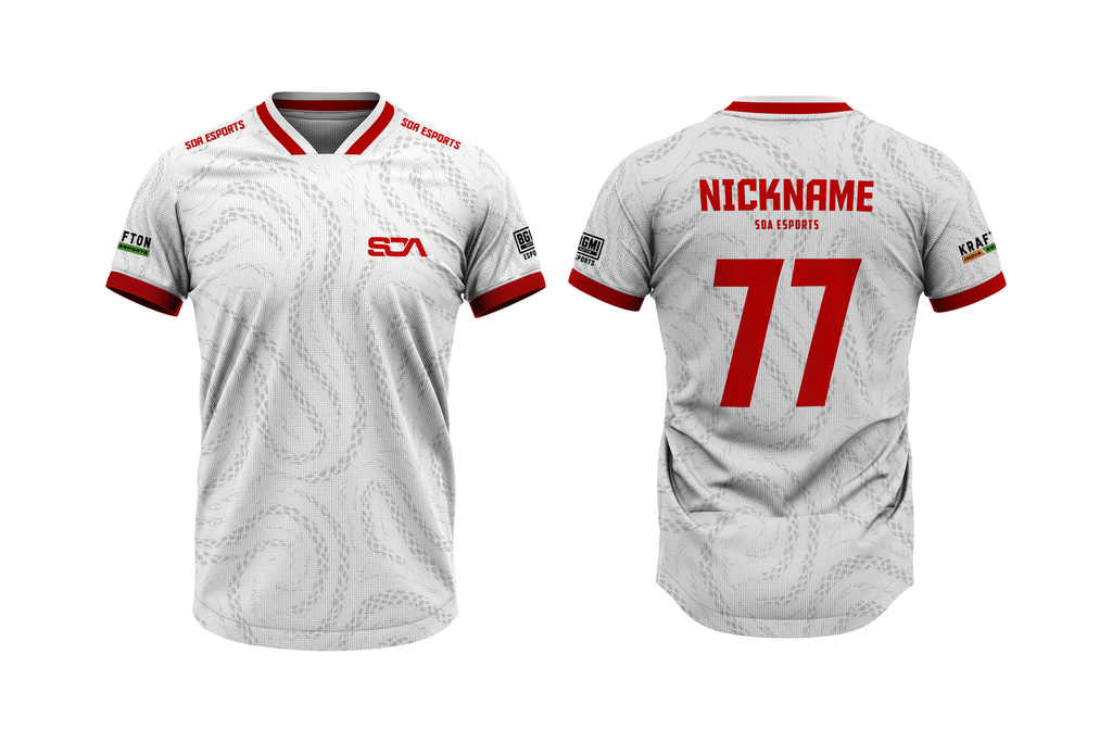 SOA Esports Jersey, White & Red Edition 2025