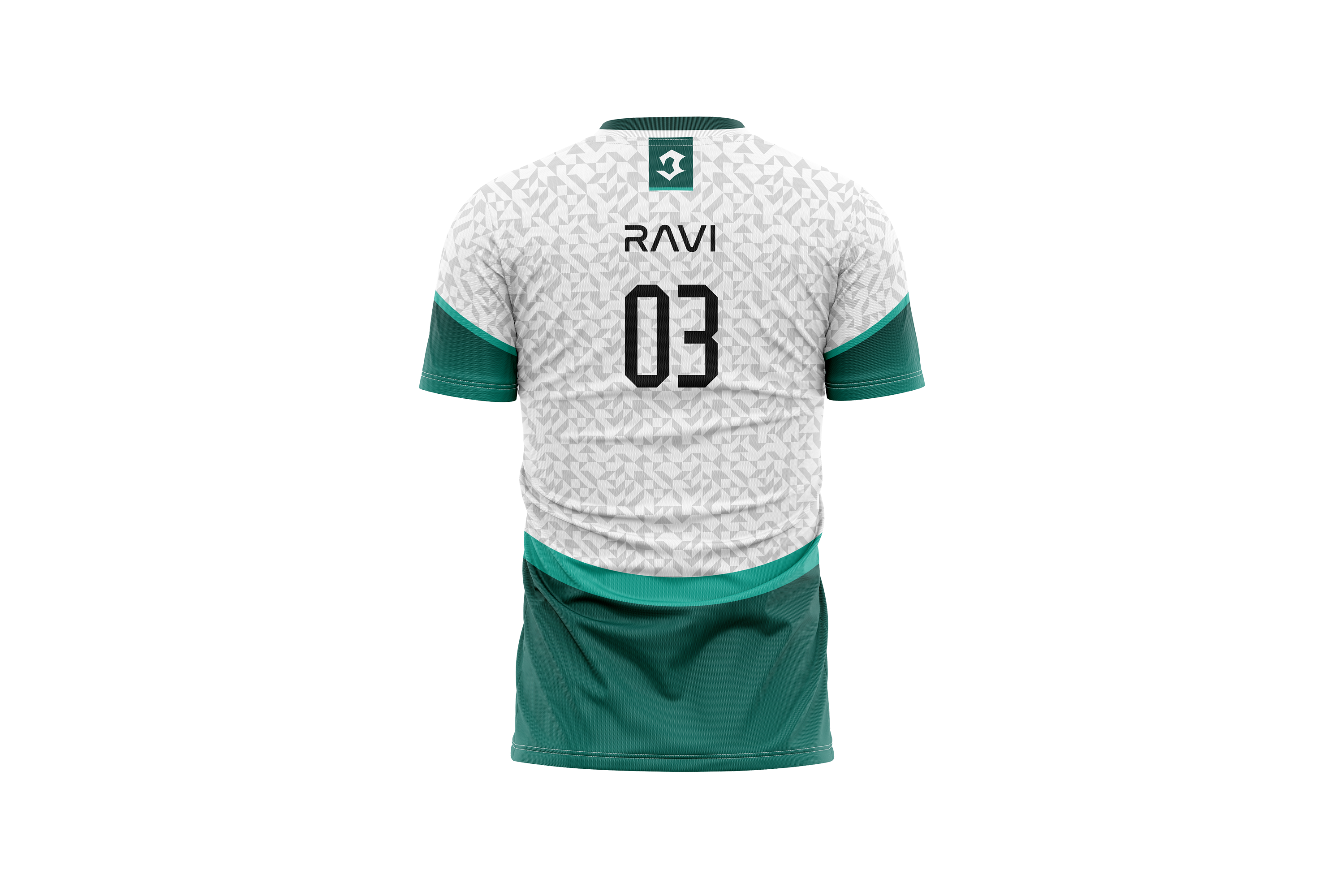 Battle Blaze Esports Jersey – White Teal Custom Name & Number