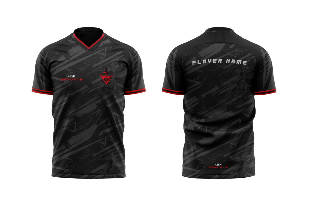 ABK Esports Jersey – Black Red Custom Name & Number