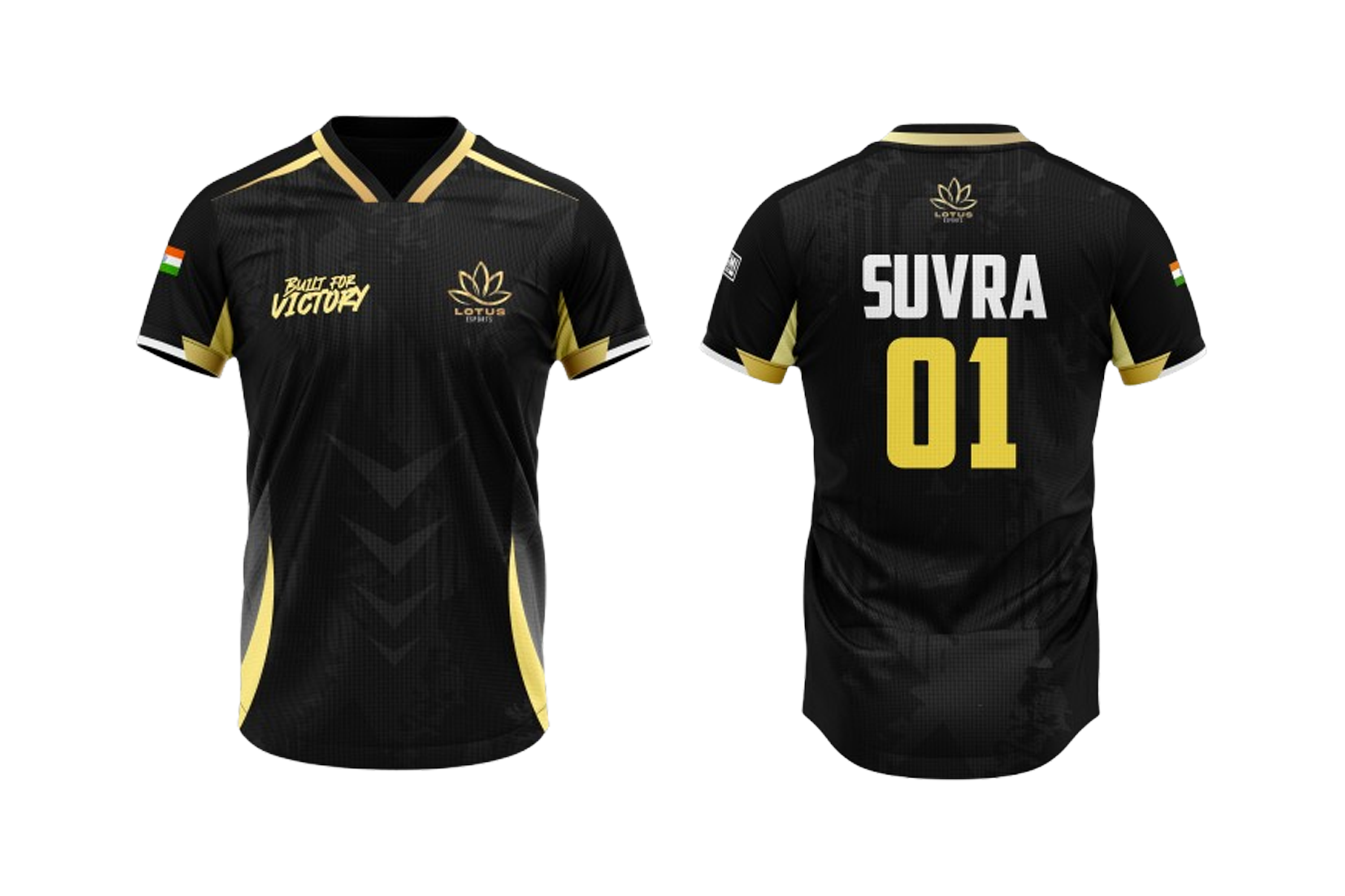 Lotus Esports Jersey – Black Gold Custom Name & Number