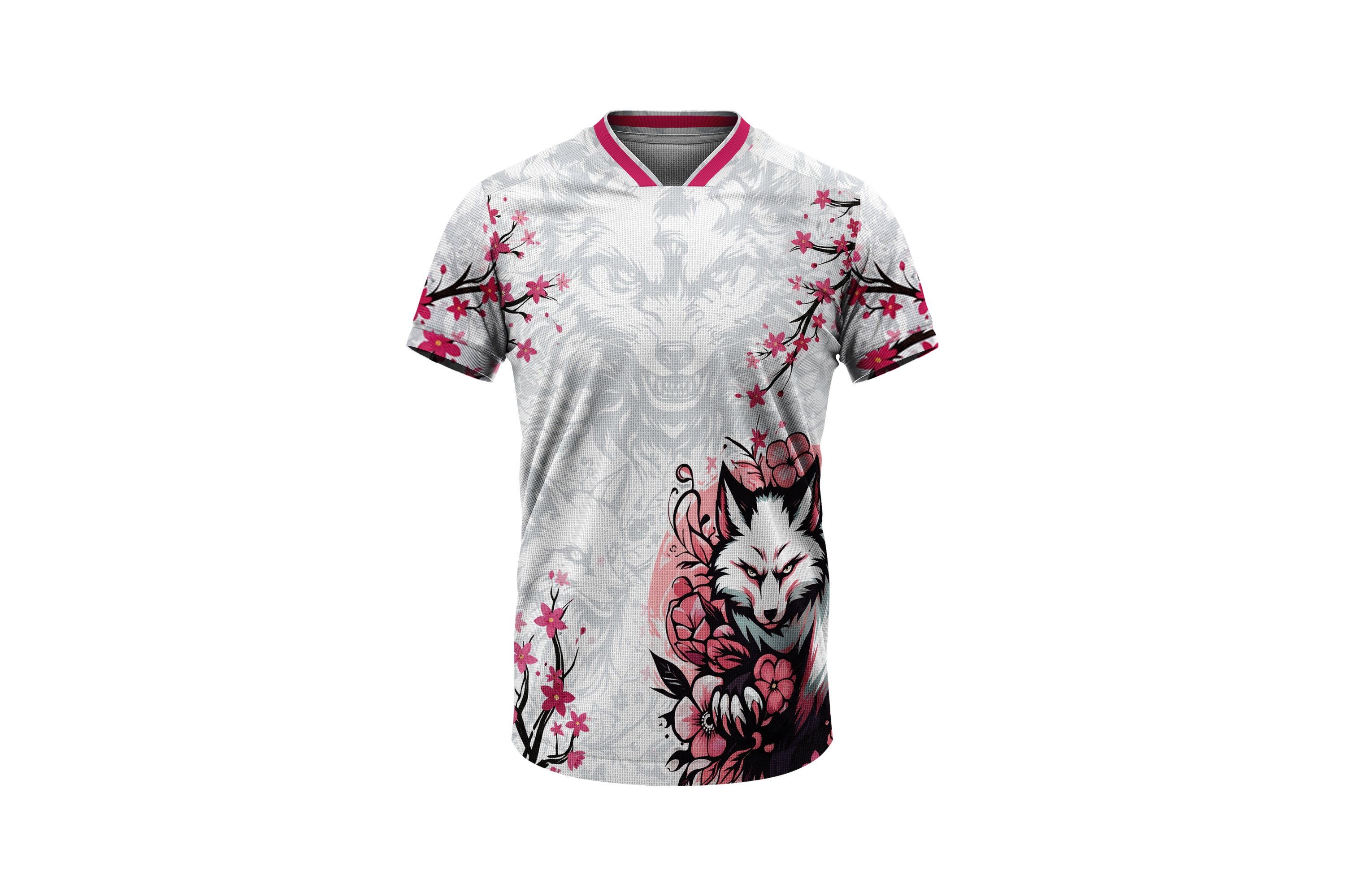 Valentine Blossom Wolf Jersey – Custom Name, Number, Logo & Flag
