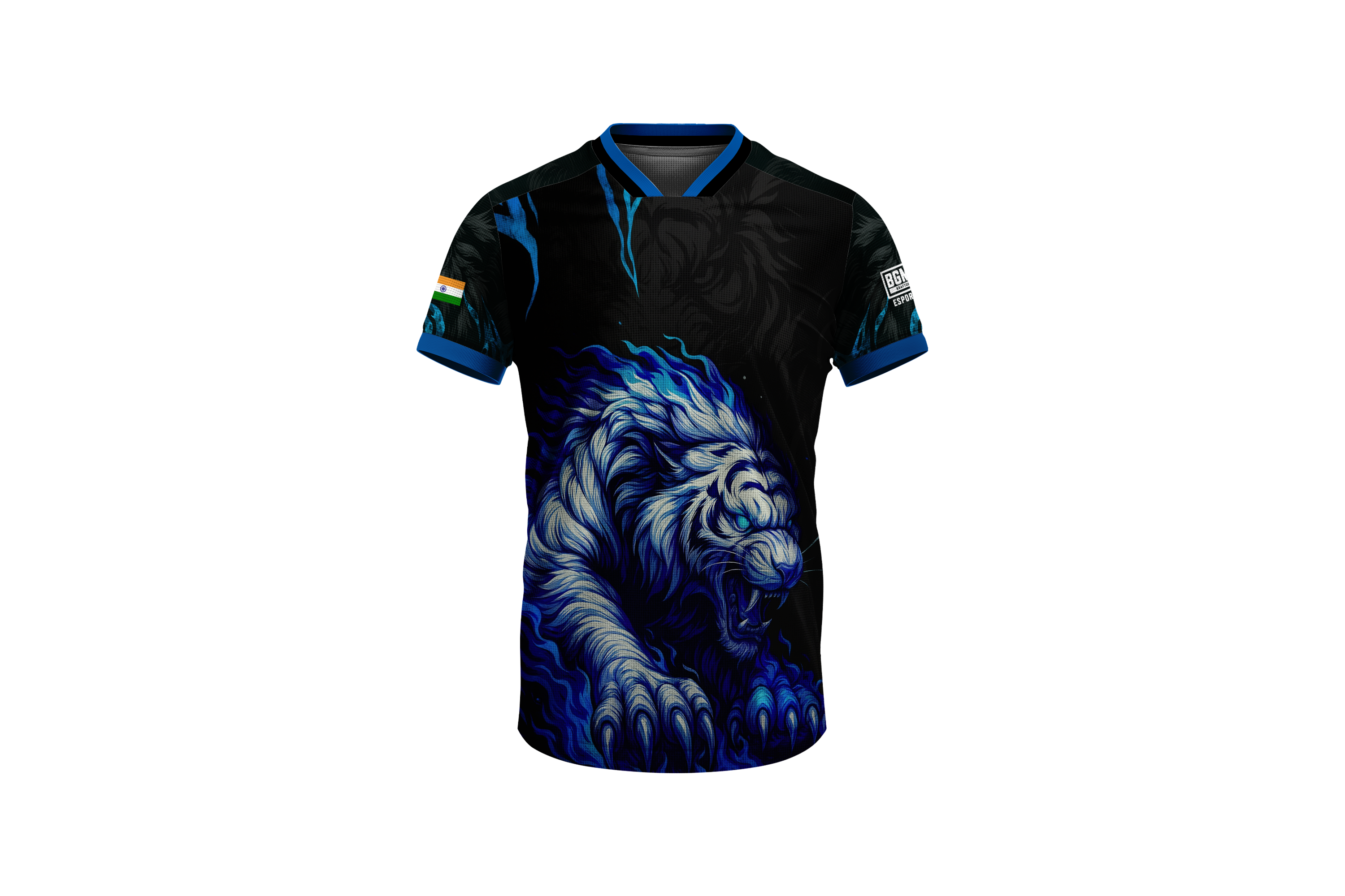 Blue Fury Lion Esports Jersey – Custom Name, Number, Logo & Flag