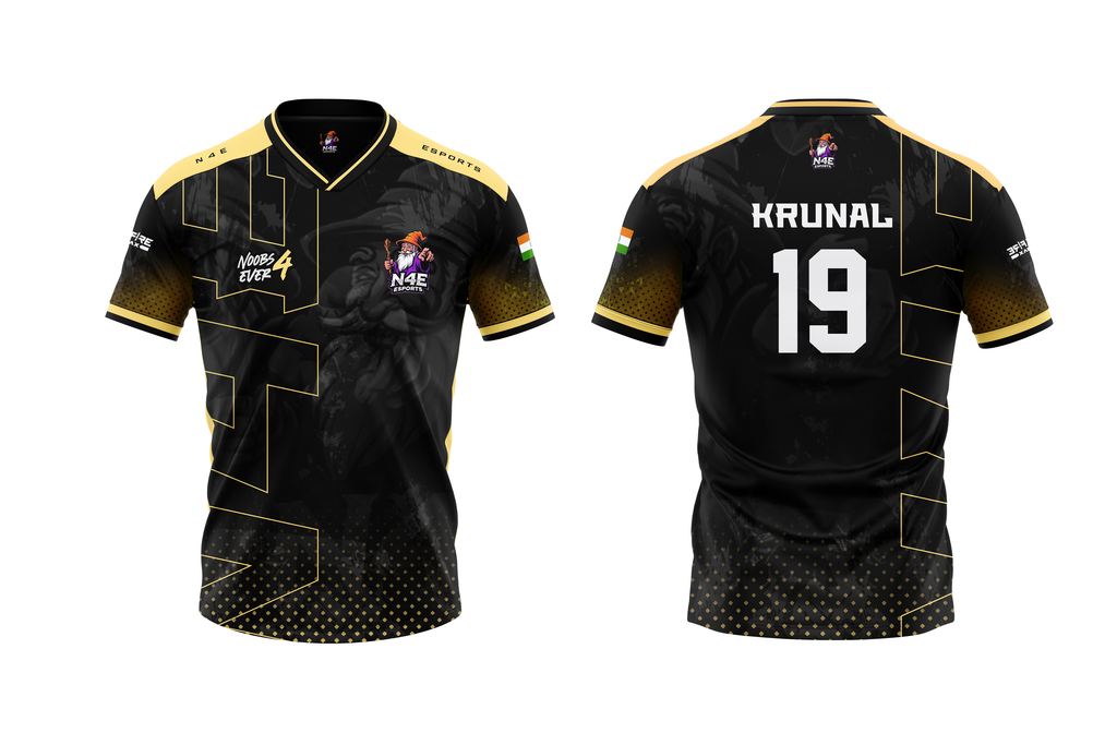 N4E Esports Black Gold Pro Jersey – Custom Name & Number