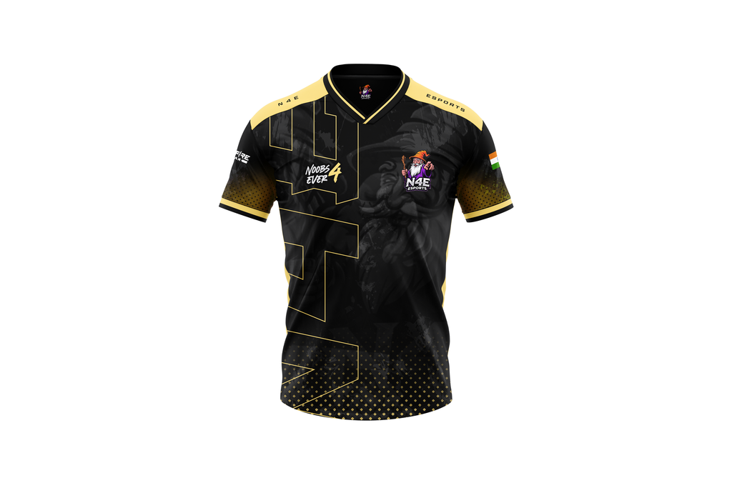 N4E Esports Black Gold Pro Jersey – Custom Name & Number
