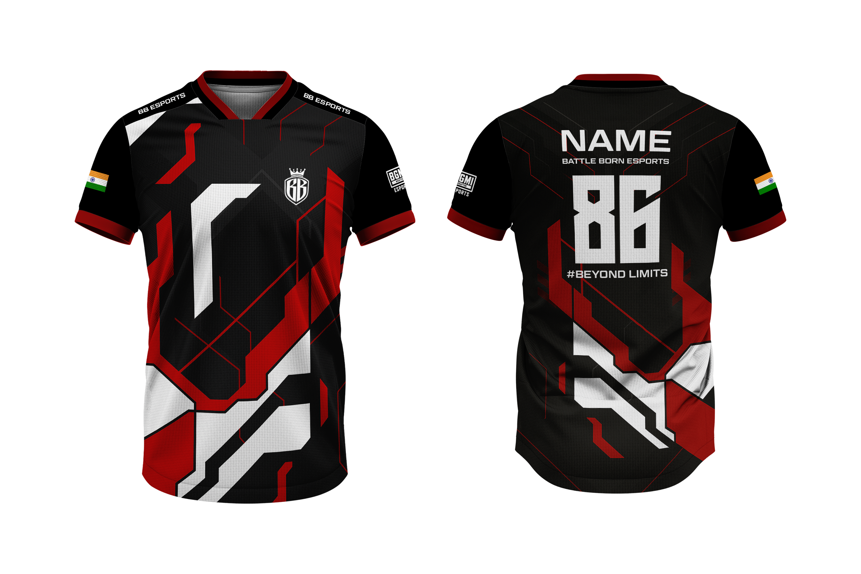 Battle Born Custom Esports Jersey with Name, Number, Logo & Flag | Pro Gaming Teamwear