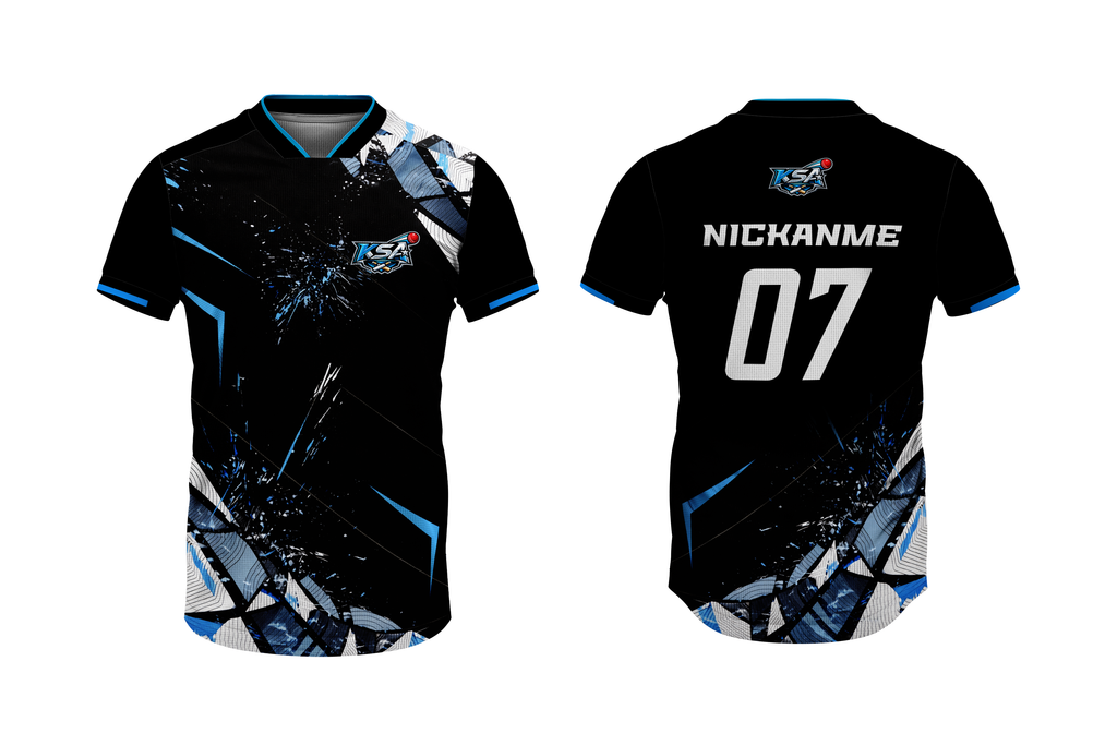 KSA 2026 Special Edition Cricket Jersey – Black, White & Sky Blue | Premium Wear