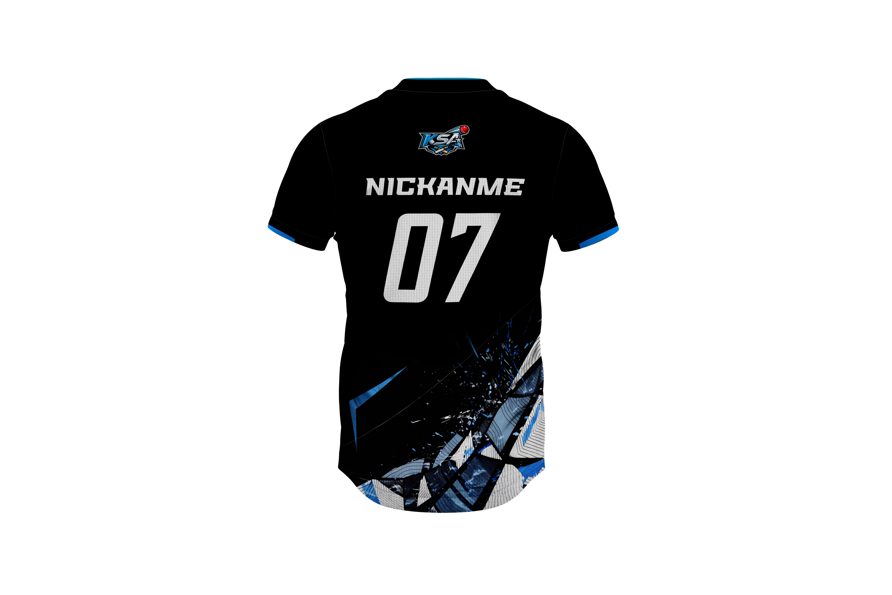 KSA 2026 Special Edition Cricket Jersey – Black, White & Sky Blue | Premium Wear