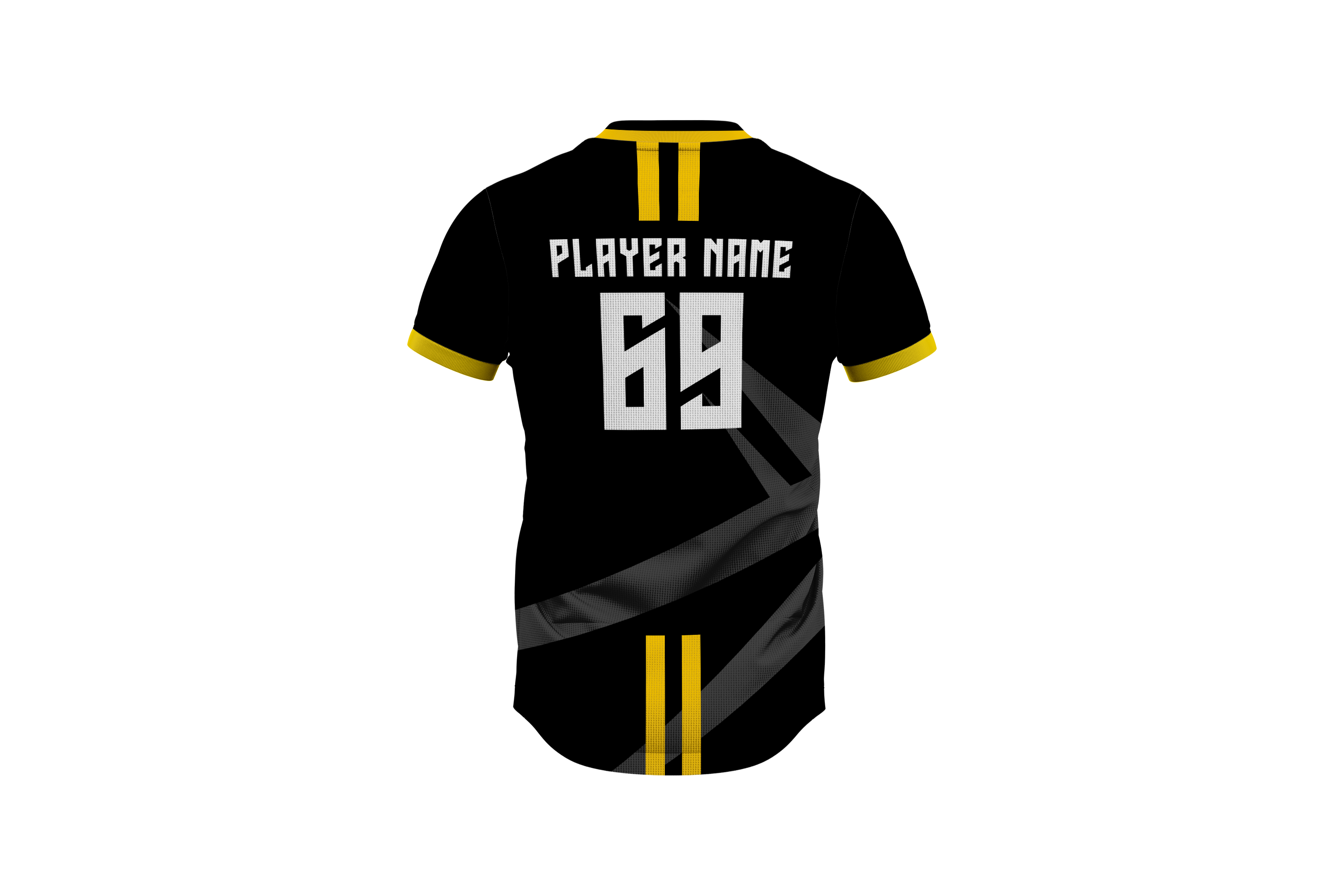 Custom Cricket Jersey Black Yellow – Any Neck Style, Name & Number