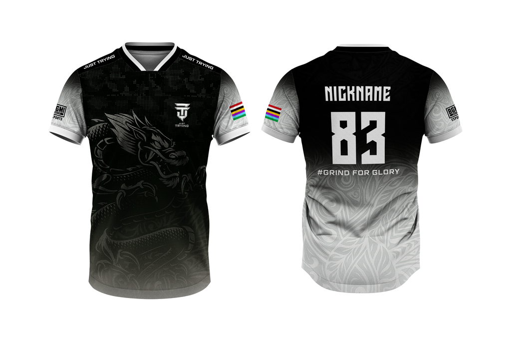 Just Trying Esports Jersey - 2025 Silver & Black Edition