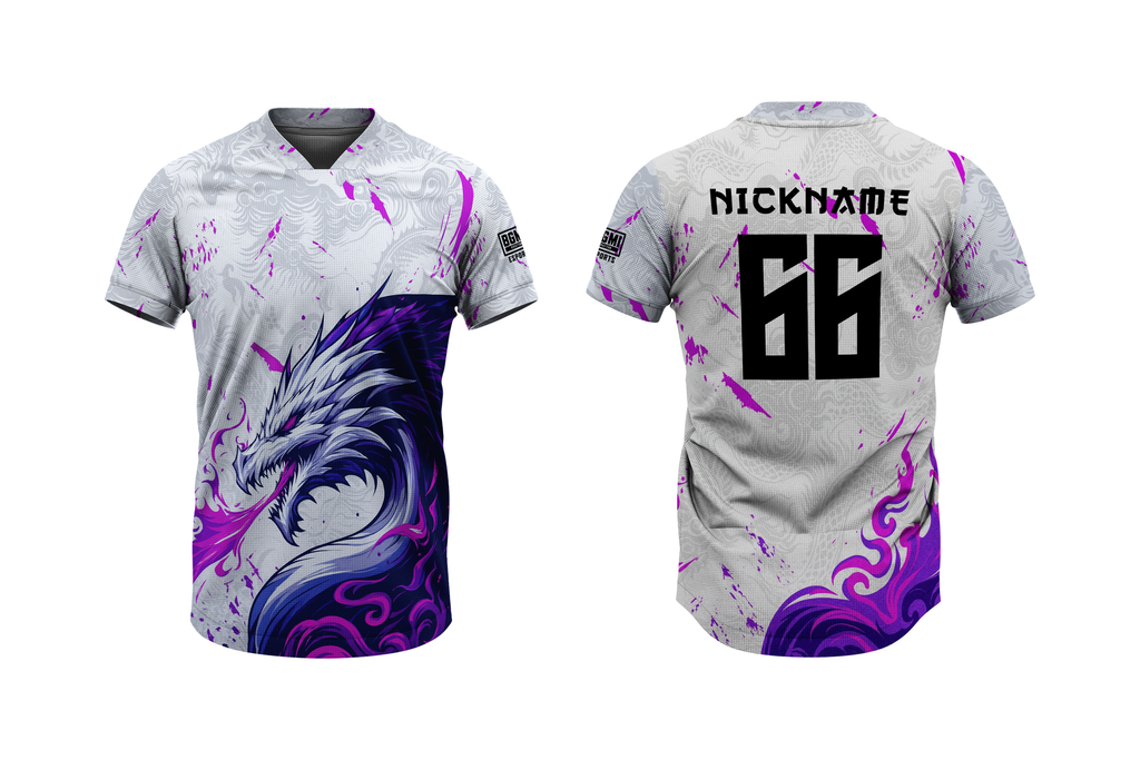 Purple Flame Dragon Esports Jersey – Custom Name, Number, Logo & Flag