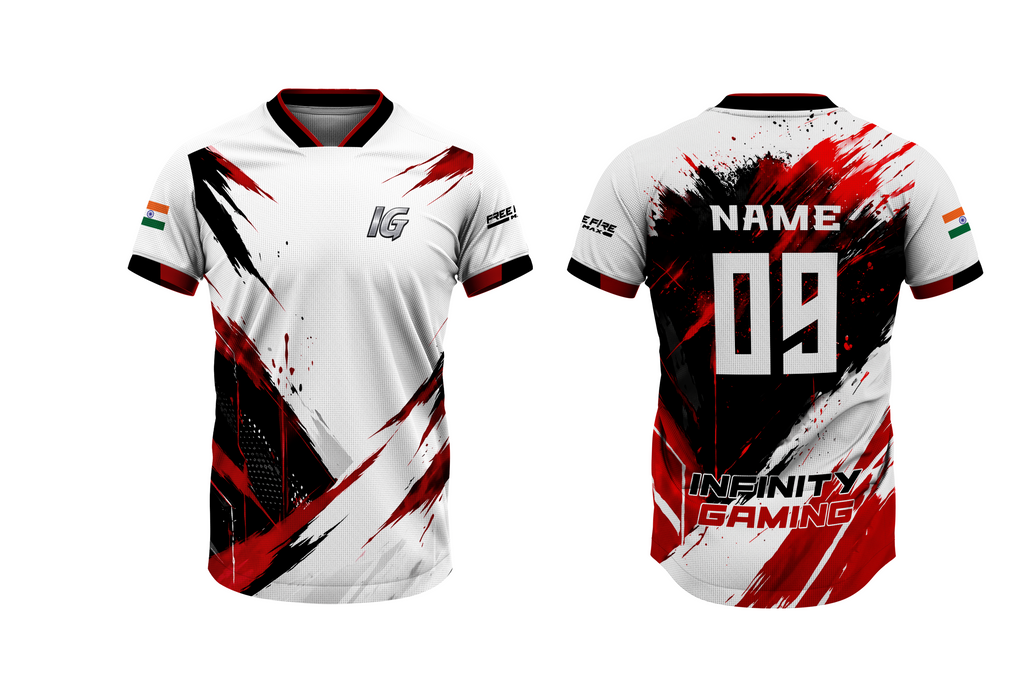 Infinity Gaminng - Free Fire Max Esports Custom Jersey – Editable Logo, Name, Number & Size