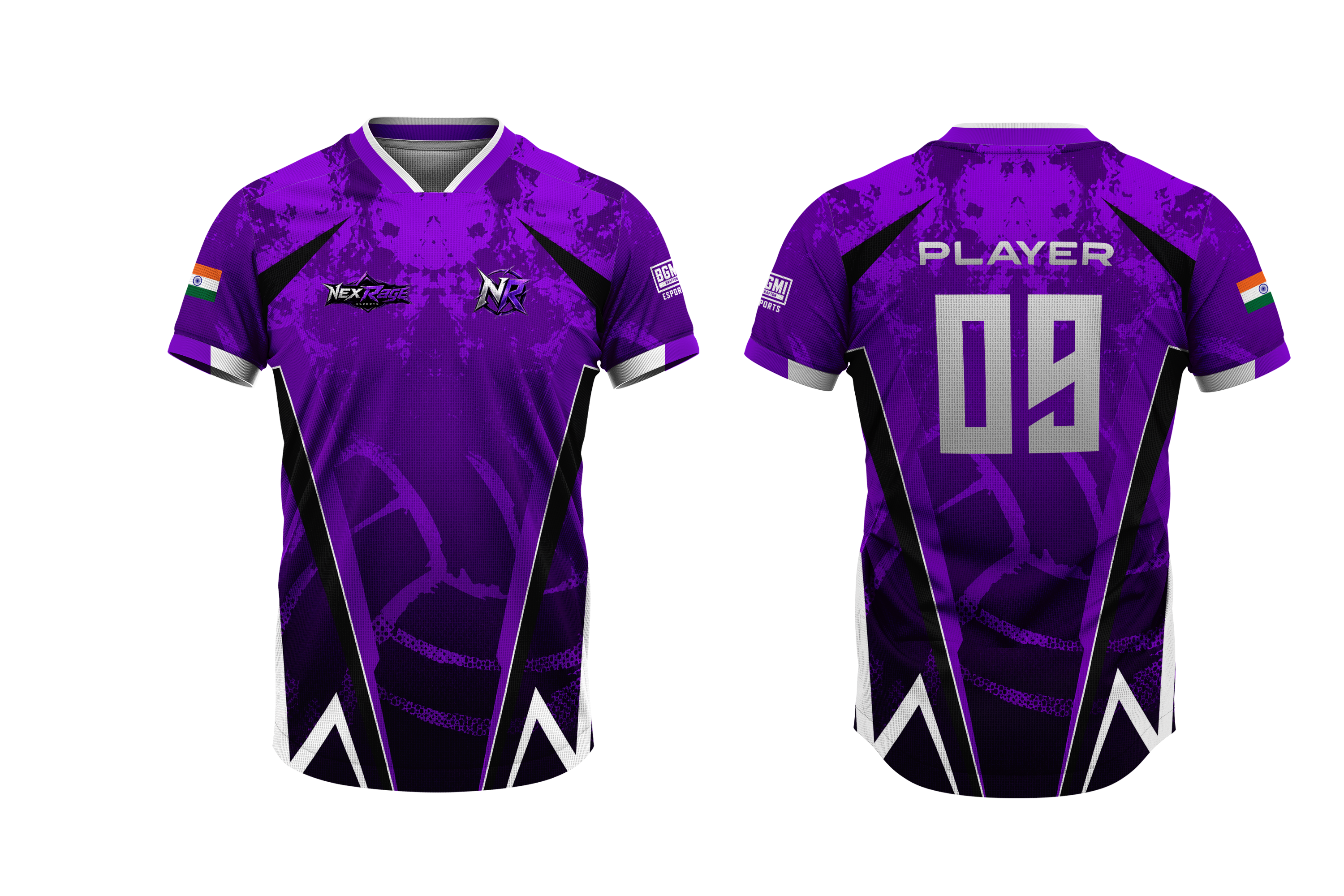 NEX Rage - BGMI Esports Custom Jersey – Editable Logo, Name, Number & Size